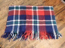 Troy Robe Wool Blanket, 72x52, Red, Blue, Green Cream Plaid