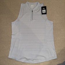 Image of Womens Slazenger Blade Textured Hydro-Dri Golf Partial Zip Sleeveless Polo Shirt