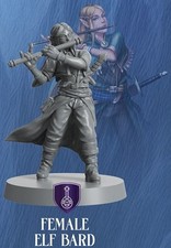 Bard Elf Female Mini Miniature Figure Dungeons  Dragons Pathfinder D D