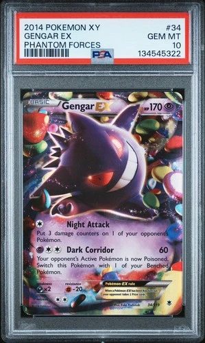 PSA 10 GEM MINT Gengar EX 34/119 XY Phantom Forces Ultra Rare