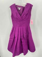 Pre-Owned Oscar de la Renta Purple Size 4 Cocktail Knee Length Sleeveless Dress