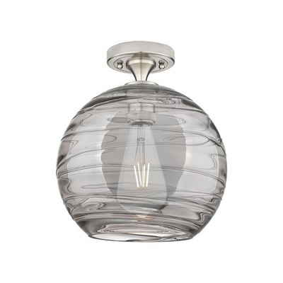 Innovations Lighting 434-1F-10-10 Crown Point Flush Mount Crown - Satin Nickel /
