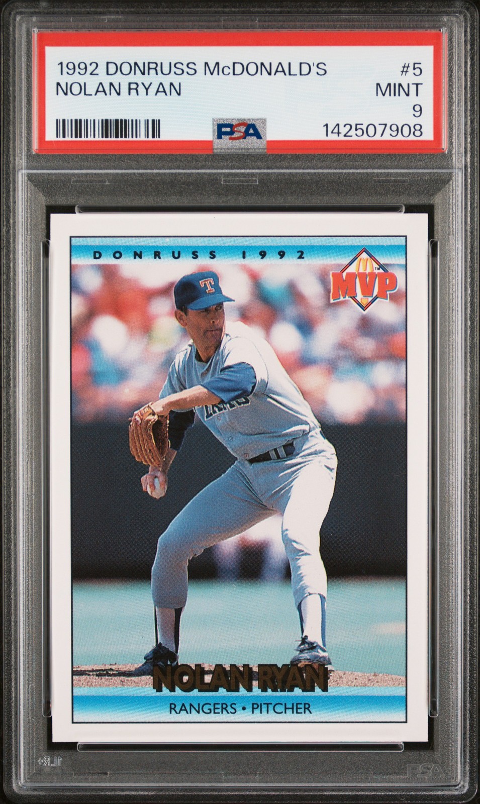 1992 DONRUSS MCDONALD'S #5 NOLAN RYAN PSA 9