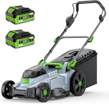 ETOOLAB 43cm Cordless Lawnmower 1200W Brushless 2x4.0Ah Battery 500m² 50L Bag 6