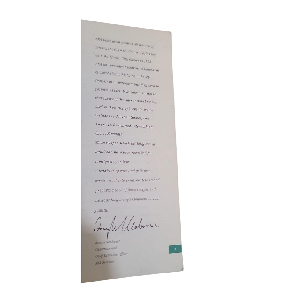 The Olympic Table International Recipes Cookbook 1992 ARA Services - Image 3 of 4