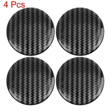 2.56"/65mm Carbon Fiber Style Car Emblem Wheel Center Hub Cap Stickers 4pcs