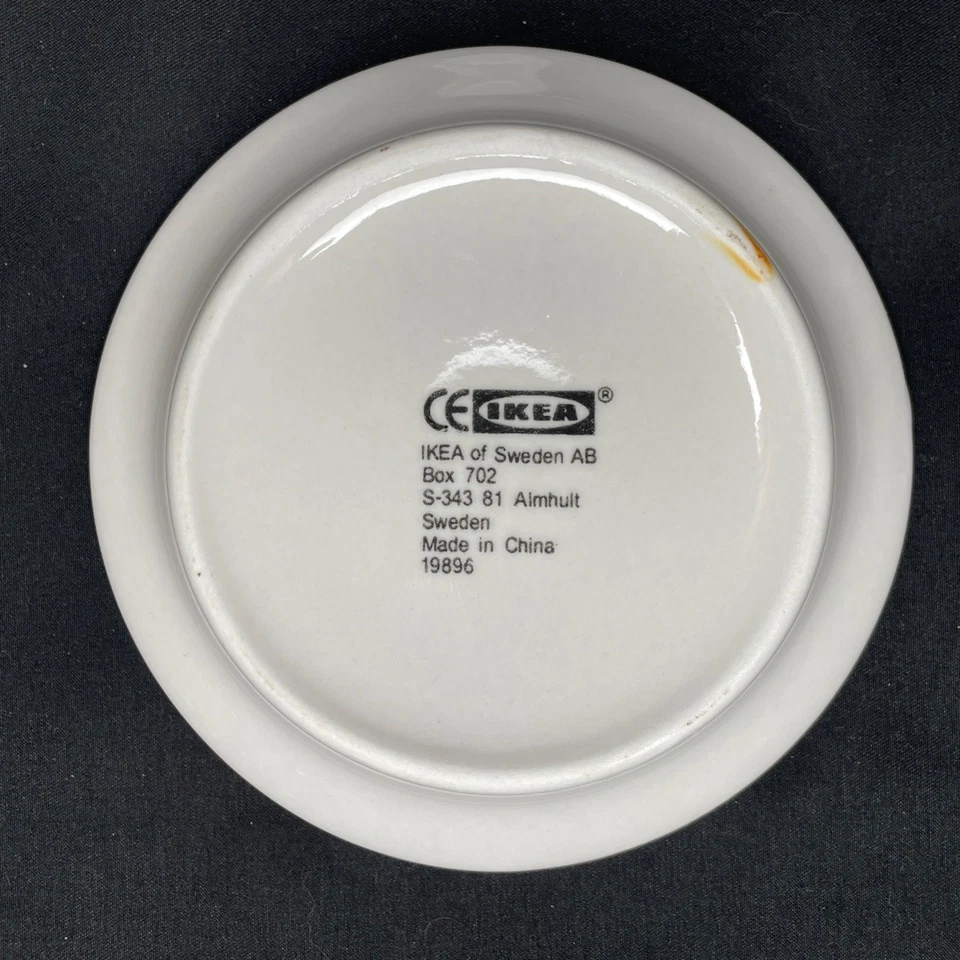 Lot of 4 IKEA Almhult White & Blue 4.75" Sauce Plate / Bowl Sweden S343 81 - Image 4 of 4