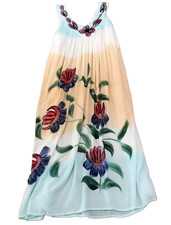 Island Beach Womens Maxi Dress Sz S/M Colorful Floral Round Neck Sleeveless