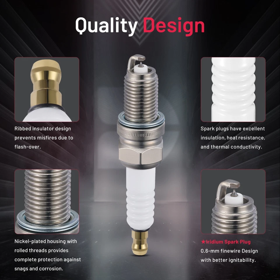 Set Of 4 Iridium Spark Plugs Fit For 2001 2002 BMW Z3 3.2L & l6 4339 DCPR8E - Imagem 4 de 4