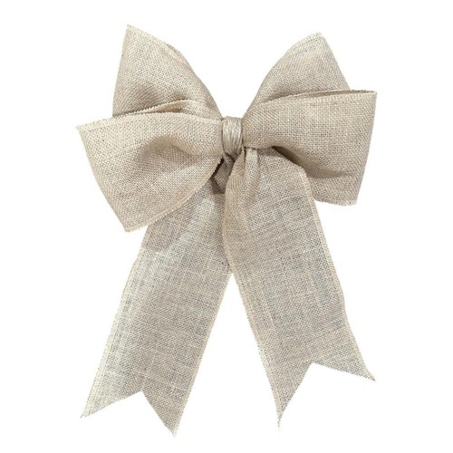 5 Set Large 10" wide x 12" long Burlap Bows with Jute Wrap & Wire Tie- Wedding - Picture 7 of 15