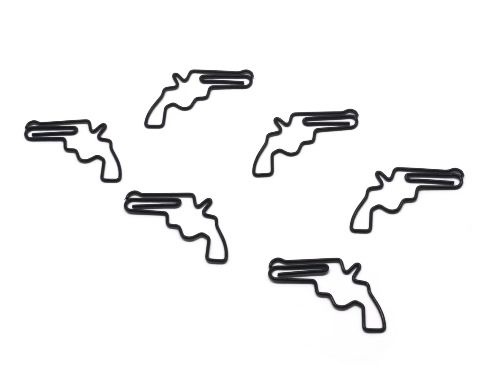 100 Count Black Gun Paper Clips, Gun Lover Gifts, Cute Shaped Paper Clips