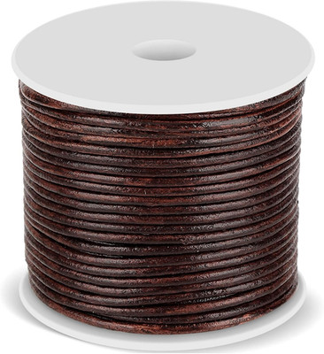 Leather Cord - Round, Brown Leather Lace for Bracelets, Necklaces & Crafts