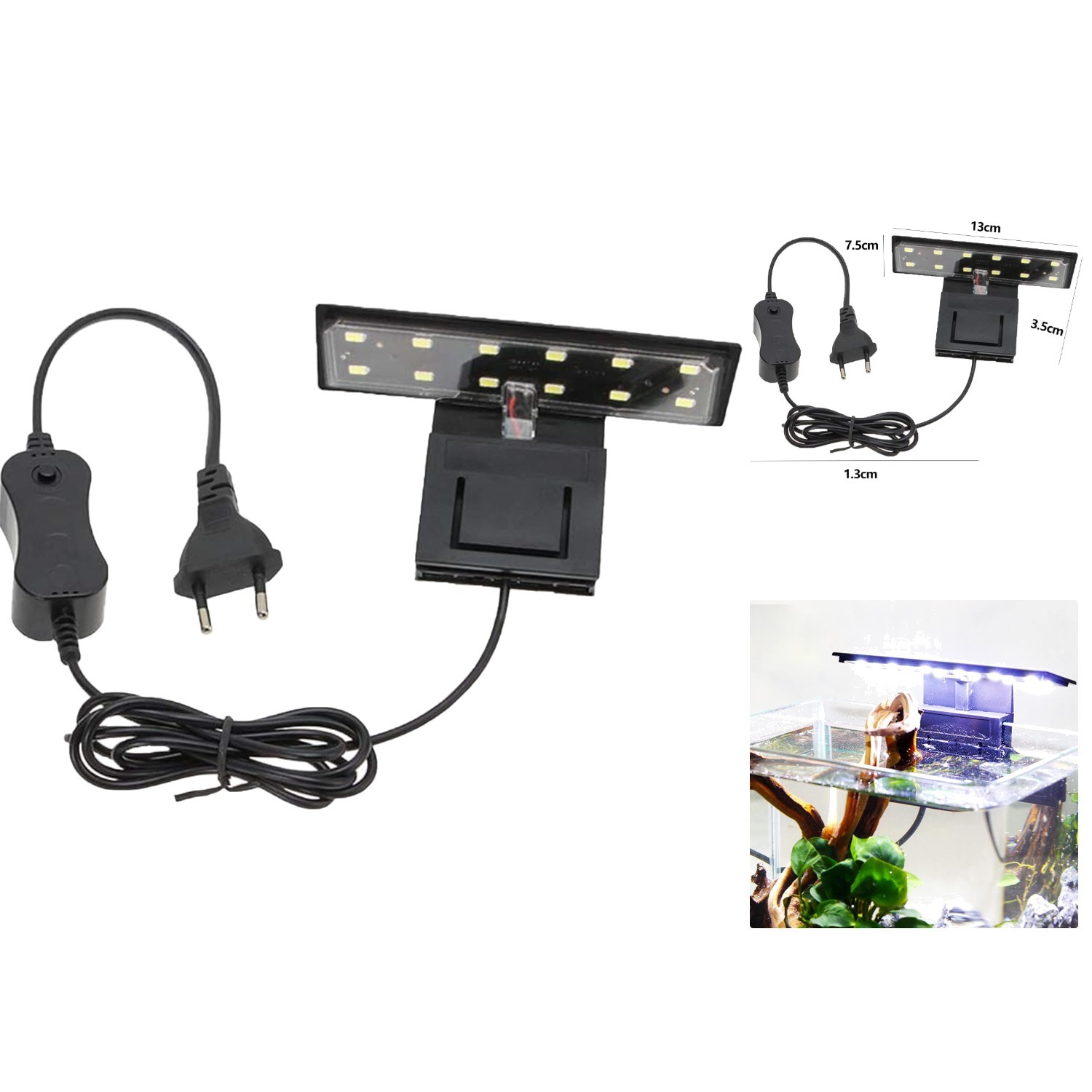 LED Nano Aquariumlampe 6W mit Klemmmontage - Stilvoll & Effizient