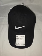Nike Swoosh Black White Logo 8A2319-023 Youth Adjustable Baseball Cap Hat NEW