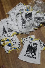 NEW BATMAN MY DADS A SUPERHERO TSHIRT BABY BOYS TEE TOP X 20 - SUIT RESELLER