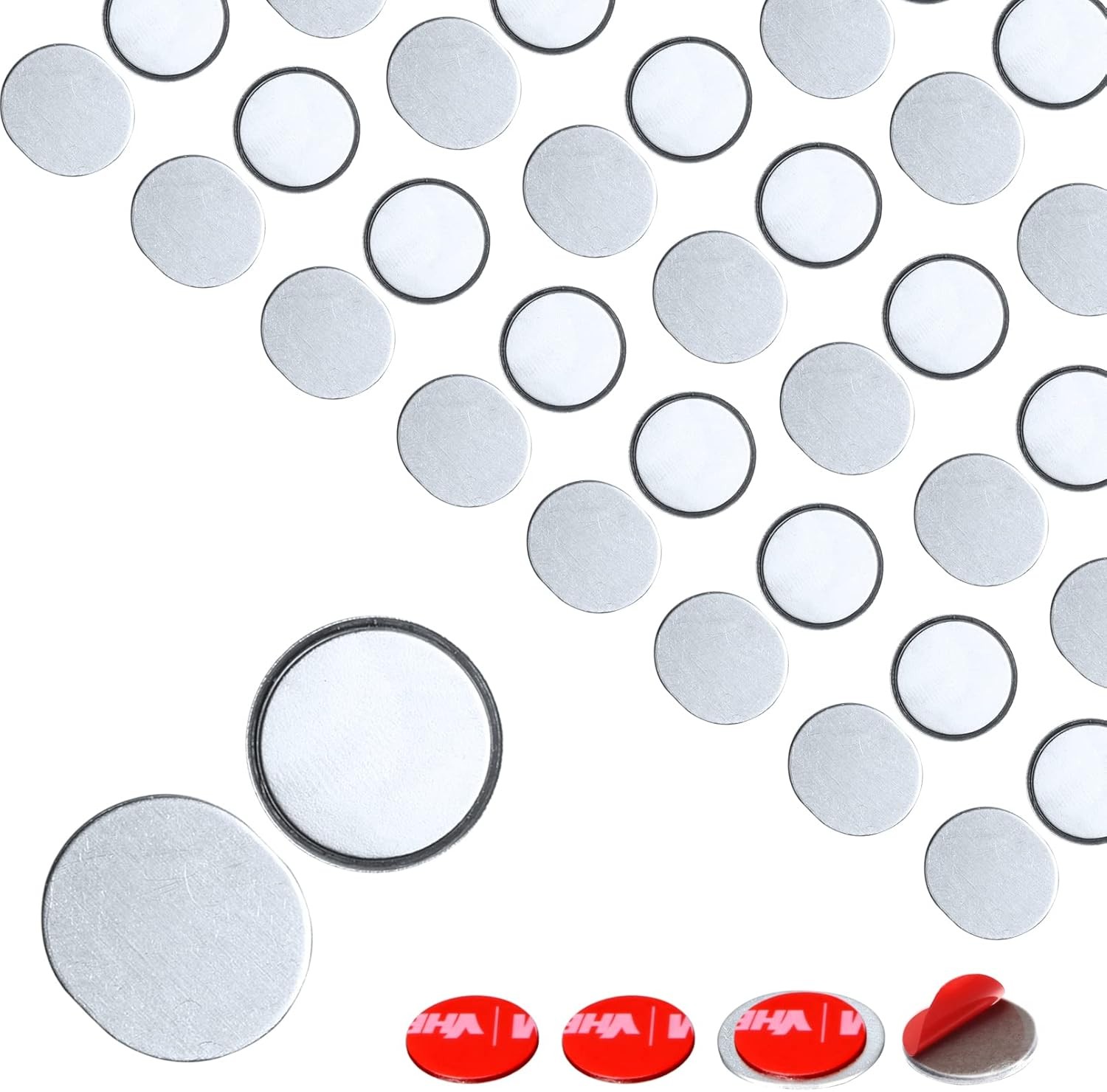 Mousike Magnetic Door Catch Ultra Thin Cabinet Magnets 30 Pack, Silvery white 