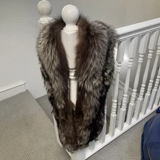  Vintage Double Real Fur Shawl