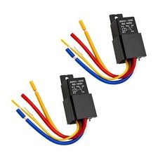 2 PCS Car Relay with Harness, 5-Pin 80A 12V On/Off Normally Open SPDT Relay