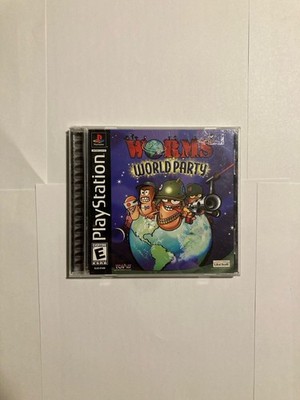Worms World Party (Sony PlayStation 1, 2002) Complete Black Label CIB Authentic