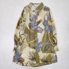 Salvatore Ferragamo Blouse 100 Silk All Over Pattern Sheer Shirt W5137