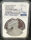 2016-W SILVER EAGLE NGC PF69 ULTRA CAMEO 1 OZ AMERICAN EAGLE First Releases