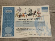 2001 Stock Certificate - Walt Disney Company Vintage Original - 1 Share Rare