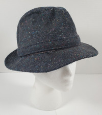 Dorfman Pacific Fedora Charcoal Gray Size Medium Wool Blend Made in Sri Lanka