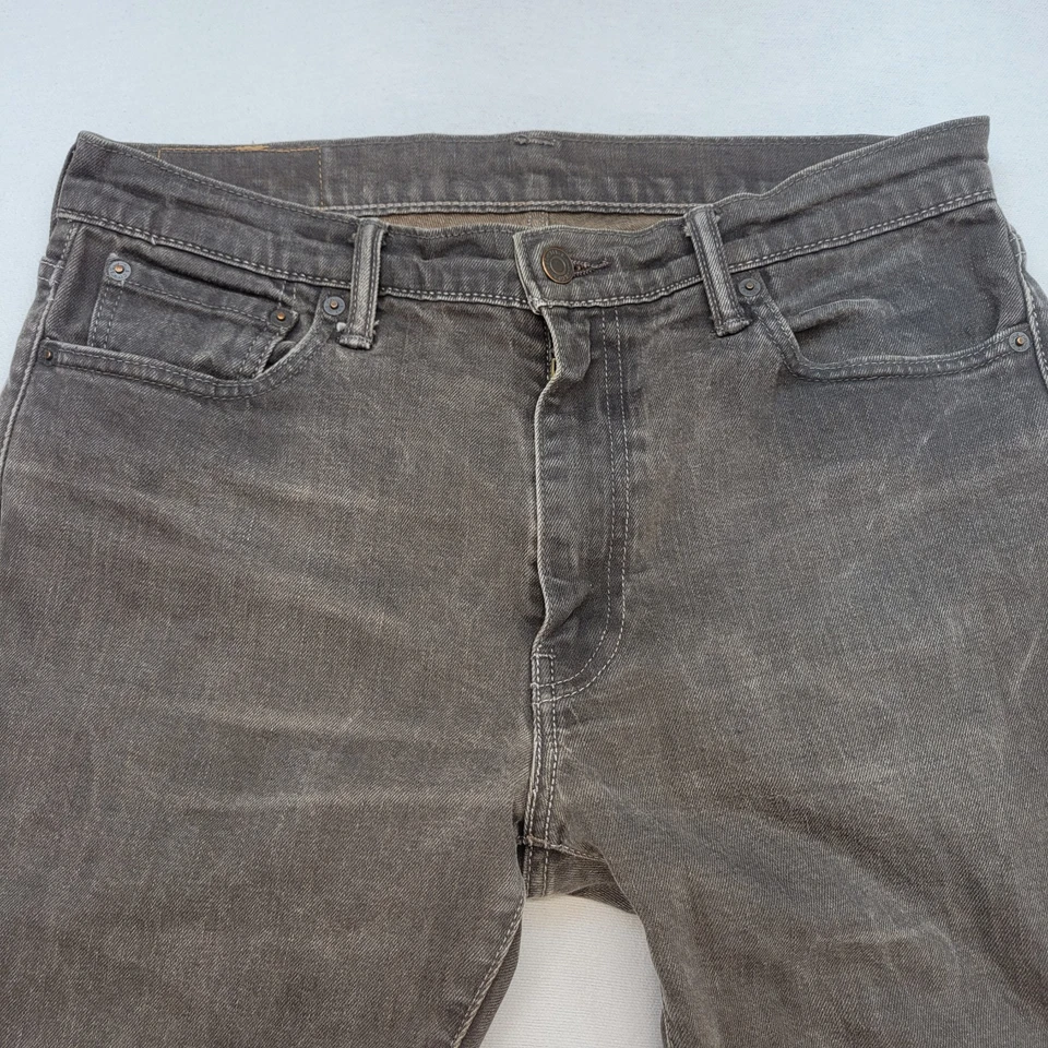 Levis 513 Jeans Mens 33x32 Brown Slim Straight American Dark Wash Denim - Image 2 of 4