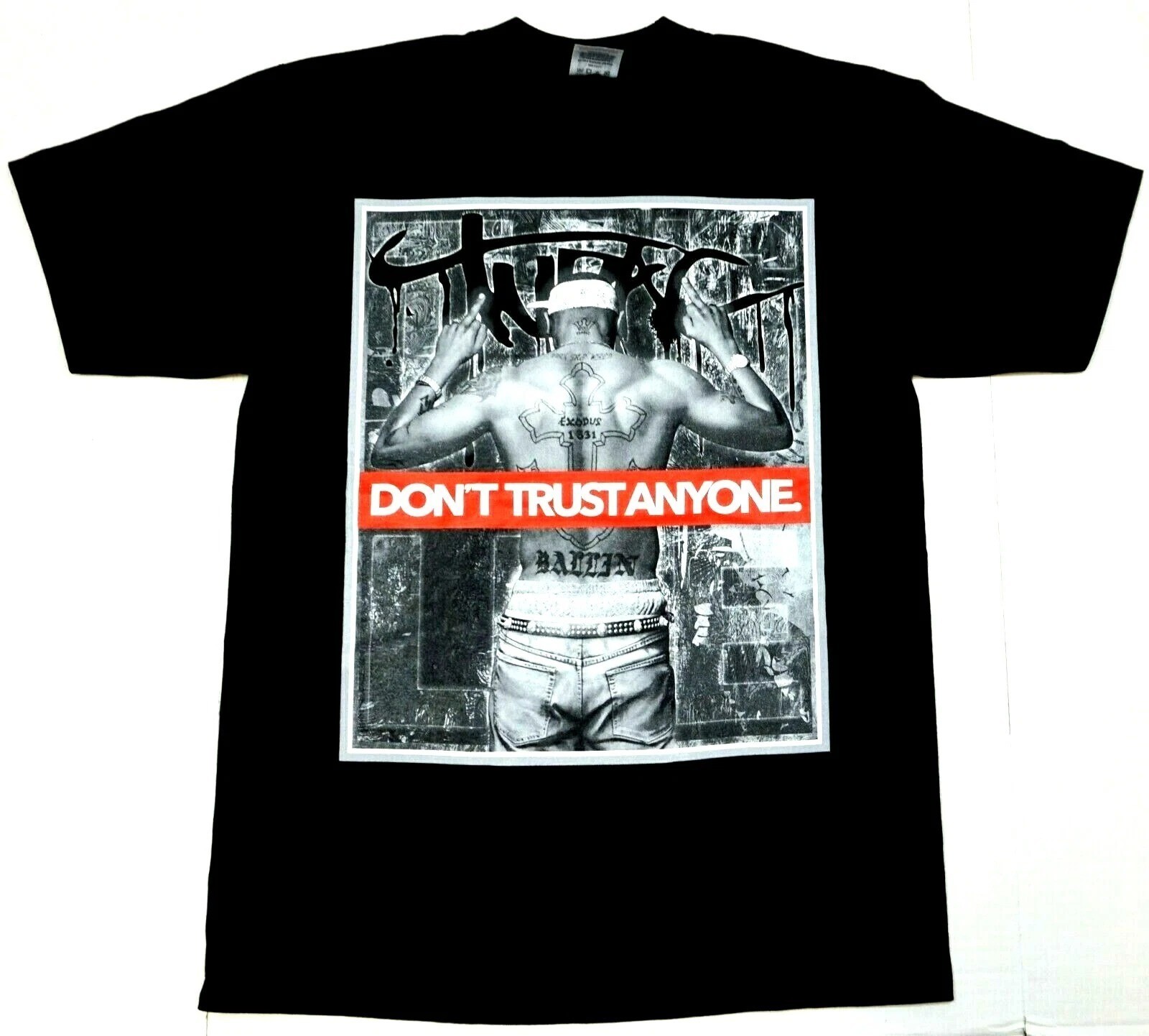 TUPAC SHAKUR T-shirt 2Pac Don't Trust Anyone Tee Men's MEDIUM 100% Cotton New