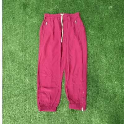 Rick owen s Women's Pink Jogger Pants Drawstring Elastic Waist Pockets Casual