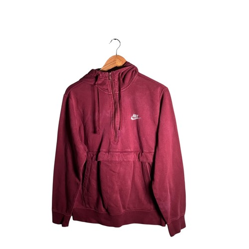Nike Hoodie Herren Größe M weinrot halber Reißverschluss bequem Swoosh Zeckenlogo Freizeitkleidung