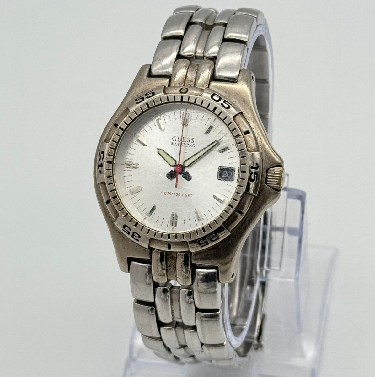 Vintage Guess Steel Guess Water Pro Men's GUESS Waterpro Silver