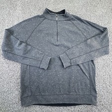 Tommy Bahama Reversible 1/4 Zip Sweater Mens L Gray/Black Long Sleeve
