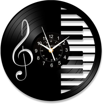 Vinyl Wall Clock Music Decorations, Music Notes Vintage Wall Art -Gift for Music