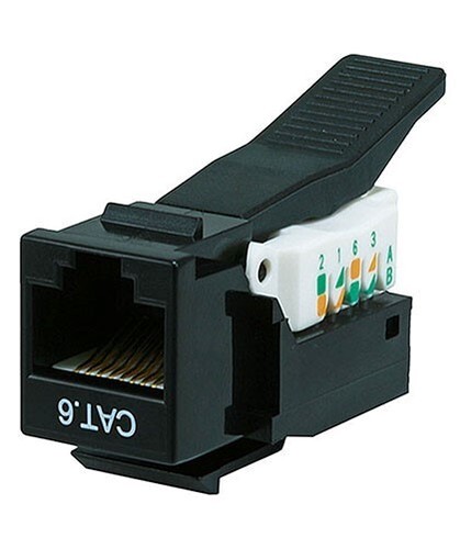 10 pièces Cat5E RJ45 sans outil Keystone Jack Ethernet LAN réseau câble solide noir - Photo 4/5