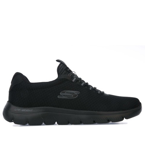 black cushioned trainers