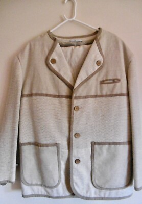 Herren Anzug  Trachten''St.Clou Moden'' Leinen&Baumwolle&Leder Gr.52 altweiß