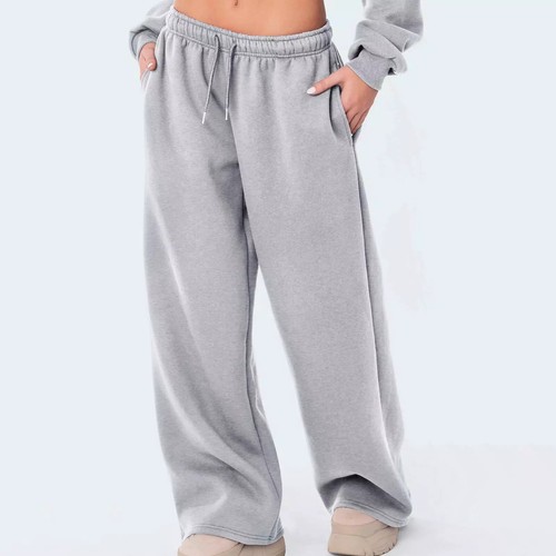 Pantalones deportivos forrados de lana para mujer Pantalones de pierna recta anchos Pantalones deportivos inferiores - Imagen 10 de 27