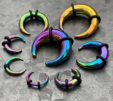 1pc Rainbow 316L Surgical Steel Septum Ring / Buffalo Taper Expander