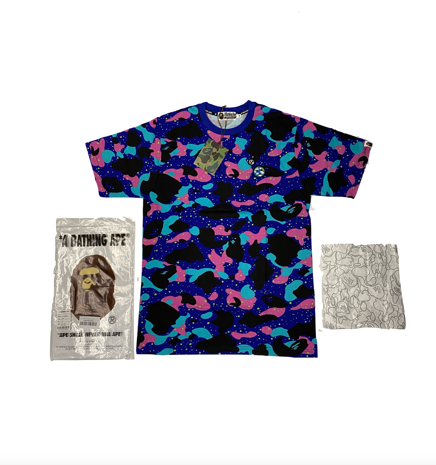 Bape x Kid Cudi Moon Man Camo Short Sleeve Shirt Mens Size M