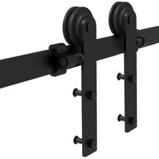 CCJH 4-20FT Sliding Barn Door Hardware Kit For Double Door Closet Track Roller