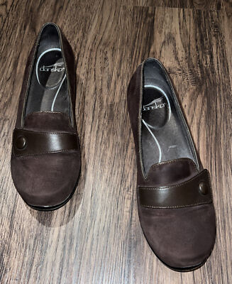 Dansko Brown Suede Confort Clogs Slip On Size 38