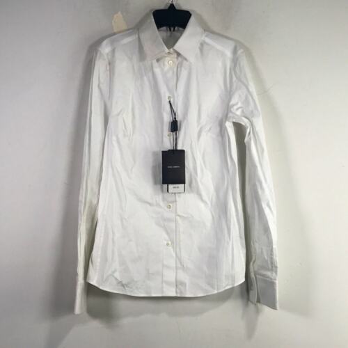 Dolce & Gabbana Poplin Long Sleeve Button Down Shirt, Women's Size IT 42 -White