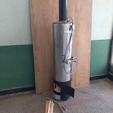 Warmwassergerä EDELSTAHL Badezimmer Holz Boiler 80l  Gartendusche mit Armatur