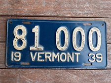 1939 Vermont license plate 81000