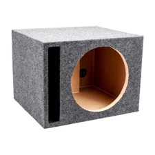 QPower Single 12" Vented Heavy Duty Slot Ported Carpeted Subwoofer Enclosure Box