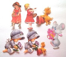 3D UPick NEW Easter Friends Girl Vintage Scrapbook Card Embellishment