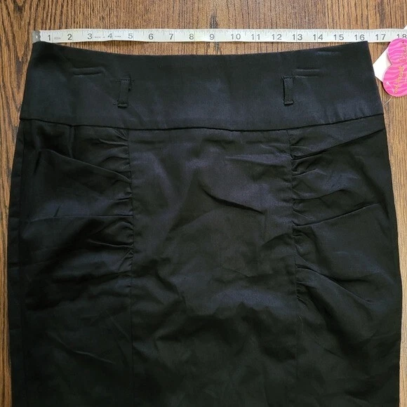 Heart Soul black ruched side pencil skirt size women's junior's 9 NEW with tags - Image 4 of 4