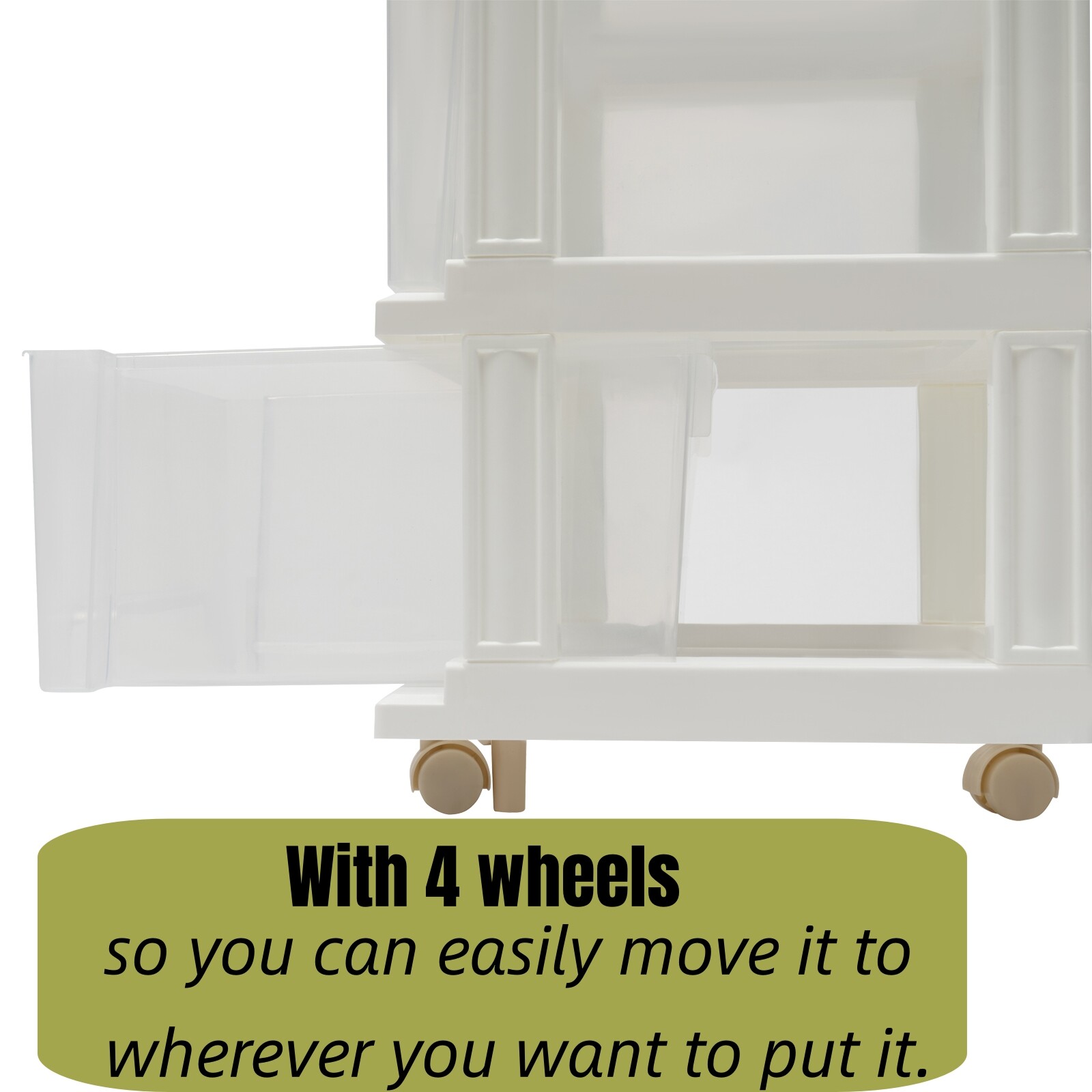 Large 5Drawer Desktop Organizer with Open Tray Top,Plastic Storage