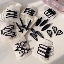 3Pcs/Set Geometric Matte Hairpins Broken Hair Duckbill Clip BB Clip Barrettes US
